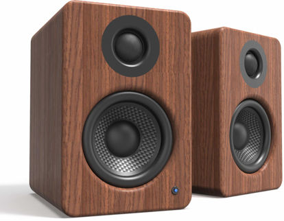 Picture of Kanto YU2WALNUT Powered Desktop Speakers | 3" Composite Drivers 3/4" Silk Dome Tweeter | Class D Amplifier | 100 Watts | Built-in USB DAC | Subwoofer Output | Pair | Walnut