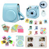 Picture of WOGOZAN Accessories Kit for Fujifilm Instax Mini 11 Instant Camera (Custom Case with Strap + Assorted Frames + Photo Album + 60 Colorful Sticker Frames + More) (Sky Blue)