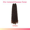 Picture of The BOHOBABE Pre-twisted Passion Twist Crochet Hair 20 Inch Long Pre-looped Crochet Passion Twist Braiding Hair 8 Packs Soft Bohemian Twists (T30)