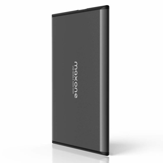 Picture of Maxone 250GB Ultra Slim Portable External Hard Drive HDD USB 3.0 for PC, Mac, Laptop, PS4, Xbox one - Charcoal Grey