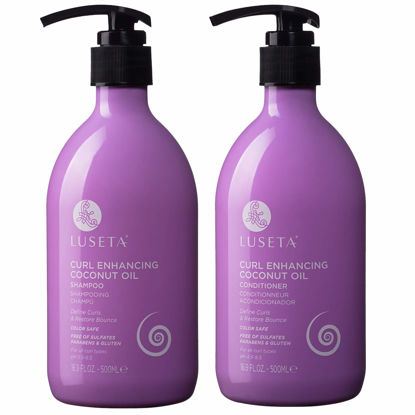 Picture of Luseta Curl Enhancing Coconut Oil Shampoo & Conditioner Set,Unlimited Bounce and Definition, Reduce Frizz and Repair Dry Hair, for All Curl Types Sulfate Free