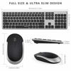 Picture of Wireless Keyboard and Mouse, Jelly Comb 2.4GHz Ultra Thin Full Size Wireless Keyboard Mouse Combo Set with Number Pad for Computer, Laptop, PC, Desktop, Notebook, Windows 7, 8, 10 (Black and Silver)