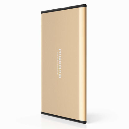 Picture of Maxone 250GB Ultra Slim Portable External Hard Drive HDD USB 3.0 for PC, Mac, Laptop, PS4, Xbox one - Gold