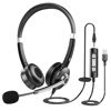 Picture of USB Computer Headset with Microphone for Laptop PC,3.5mm Wired Stereo Call Center Headset with Microphone Noise Cancelling, Corded Desktop Headphones with Mic & Mute for Office/Telework/Home/Kids/Zoom