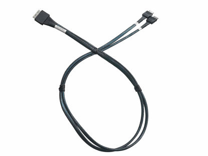 Picture of Diliving oCulink 8X (SFF-8611 80pos) to 2X oCulink 4X (SFF-8611 42pos) Straight Cable(80cm)