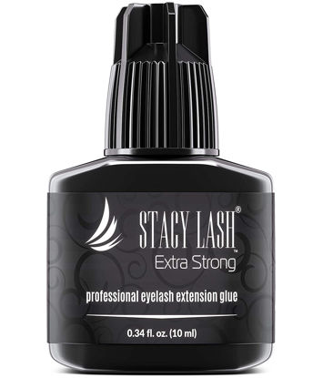 Picture of Extra Strong Eyelash Extension Glue Stacy Lash (0.34 fl.oz / 10 ml) / 0.5-1 Sec Dry/Retention - 7 Weeks/Black Adhesive/Professional Supplies