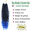 Picture of 8 Packs Crochet Box Braids- 14 Inch Goddess Box Braids Crochet Hair Bohomian Crochet Braids Hair Synthetic Braiding Hair Extensions Crochet Hair for black women (14(8Packs), 1B/Blue)