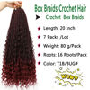 Picture of 20Inch Crochet Box Braids- Boho Box Braids Crochet Braids Hair Bohomian Box Braid Crochet Hair Synthetic Braiding Hair 7Packs Goddess Box Braids Crochet Hair for black women(1B/Bug)