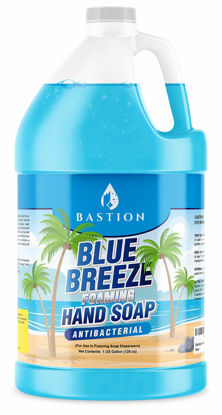 Picture of Bastion Blue Breeze Foaming Antimicrobial Hand Soap Refill 1 Gallon (128 oz) Refreshing Clean Scent Bulk Hand Wash-Made In The USA