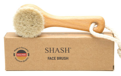 Picture of Since 1869 Hand Made in Germany - Sustainable Exfoliating Face Brush, Scrub Cleansing Brush, Exfoliates Skin to Help Reduce Flaking, Fine Lines, Supports Glowing Complexion (Soft Goat Bristle)