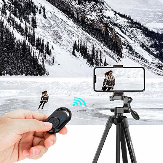 Picture of Lightweight Tripod 55-inch for Camera/Phone,Travel Tripod Portable for iPhone/Android/DSLR, with 1/4?? Screw, Multifunction Phone Mount, Remoter and Carry Bag, only 1.3lbs-TACKLIFE MLT03