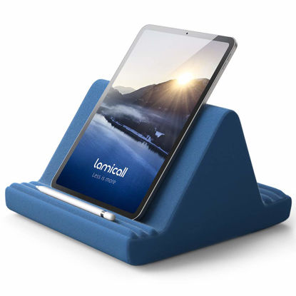 Picture of Lamicall Tablet Pillow Stand, Pillow Soft Pad for Lap Tablet Holder Dock for Bed with 6 Viewing Angles, for iPad Pro 9.7, 10.5,12.9 Air Mini 4 3, Kindle, Galaxy Tab, E-Reader - Royal Blue