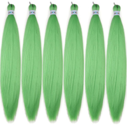 Picture of Green Braiding Hair Pre Stretched Kanekalon Prestretched Braiding Hair Pack of 6 By Leticia