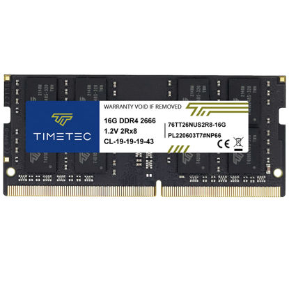 Picture of Timetec 16GB DDR4 2666MHz (DDR4-2666) PC4-21300 (PC4-2666V) Non-ECC Unbuffered 1.2V CL19 2Rx8 Dual Rank 260 Pin SODIMM Laptop Notebook PC Computer Memory RAM Module Upgrade (16GB)