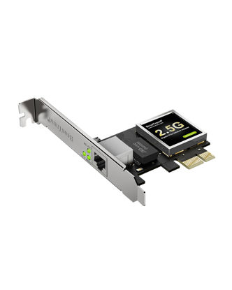 Picture of BrosTrend 2.5GB Network Card, PCIe Network Adapter RJ45 NIC with Extra Low-profile Bracket PCI Express Gigabit Ethernet Card for Windows 11/10/8.1/8/7/XP, Windows Server... Limited Lifetime Protection