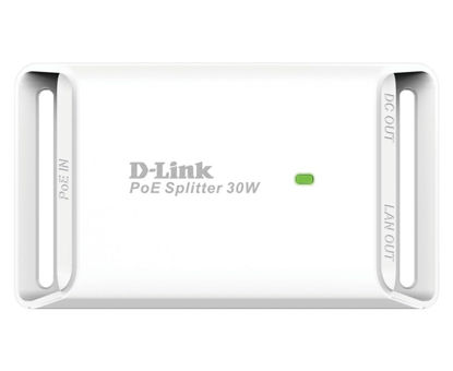 Picture of D-Link PoE Splitter Adapter 1 Port Gigabit Ethernet DC Power Cable PoE+ Supports 5V, 9V, 12V IP Surveillance Camera (DPE-301GS),White