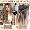 Picture of ALXNAN Clip in Long Wavy Synthetic Hair Extension 4PCS Thick Hairpieces Fiber Double Weft Hair for Women … (20 Inch, Mixed Brown & Blonde)