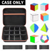 Picture of Speed Cube Storage Case Bag Holds 12+ Different Types Cube Retro Brain Teaser Fidget Toy. Carrying Holder with Mesh Pocket Fits for Cube Stand/Tutorial (Box Only) - Black