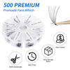 Picture of Premade Fans Eyelash Extension 500 Fans Handmade Loose Volume Lashes Mutiple Options 8D/9D/10D/12D Pre-made Fans 0.07mm Thickness C/D Curl 9-16mm/13-20mm Mixed Length Volume Eyelash Extensions by WENDYLASHES (500PCS-8D-0.07-C, 9-16mm mixed tray)