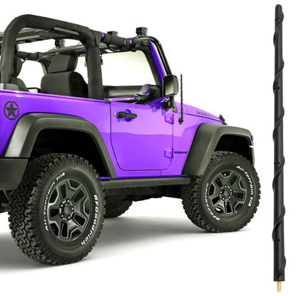 Picture of 16 Inch Antenna for Jeep Wrangler Gladiator JK JT Rubicon Sahara Unlimited Sport 4xe Willys Mojave 2007-2023, Jeep Wrangler Antenna Replacement, Upgrade Car AM FM Jeep Accessories