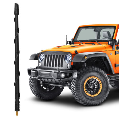 Picture of BASIKER Antenna for Jeep Wrangler JK JL JT Gladiator Rubicon Sahara 2007-2022 | 13 Inch Car Replacement Antenna | Gladiator Jeep Accessories Designed for Optimized AM FM Radio Reception