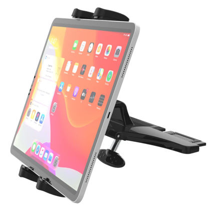 Picture of Cuxwill Car Holder CD Slot Tablet Mount for 4-13" iPad & Phone, Universal 360° Rotation Car CD Player Tablet Holder Stand for iPad Pro 12.9 10.5 9.7, iPad Air Mini, Samsung Tab, Kindle Fire HD, iPhone