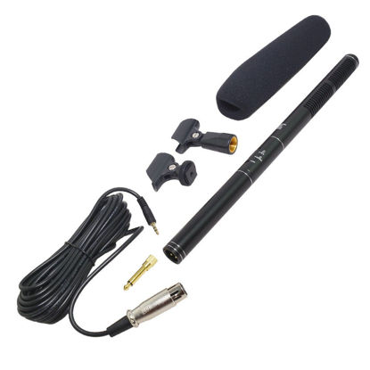 Picture of Bestshoot Camera Microphone, Ruittos Interview Mic Hot Shoe Mount Condenser Microphone, XLR 7.5M Cable