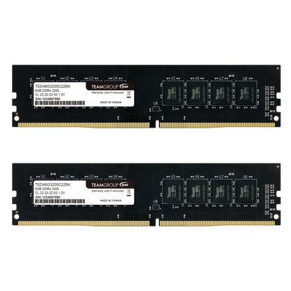 Picture of TEAMGROUP Elite DDR4 16GB Kit (2 x 8GB) 3200MHz (PC4-25600) CL22 Unbuffered Non-ECC 1.2V UDIMM 288 Pin PC Computer Desktop Memory Module Ram Upgrade - TED416G3200C22DC01