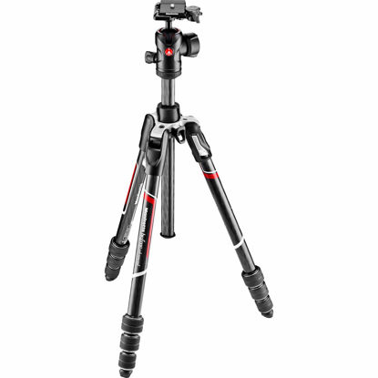 Picture of Manfrotto Befree Advanced Twist Camera Tripod Kit, Travel Tripod Kit with Fluid Head and Twist Closure, Portable and Compact, Carbon Camera Tripod for DSLR, Reflex, Mirrorless, Camera Accessories