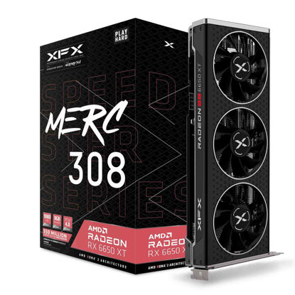 Picture of XFX Speedster MERC308 Radeon RX 6650XT Black Gaming Graphics Card with 8GB GDDR6 HDMI 3xDP, AMD RDNA 2 RX-665X8TBDY
