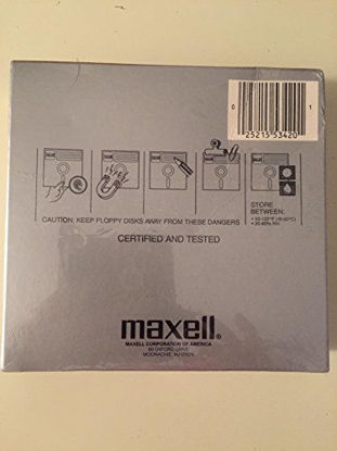 Picture of Maxell 2S Double Sided Double Density Pack of 10 Floppy Disks 5-1/4" with Reinforced Hub Ring for IBM PC, AT&T PC, COMPAQ, IBM COMPATIBLES and Other Compatible Drives