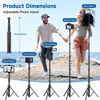 Picture of 85" Phone Tripod Stand, Tall Cell Phone Tripod with Gooseneck Remote Phone Holder, Portable Phone Stand for Recording Photo, Aluminium Selfie Stick Tripod, Compatible with iPhone 14 13 12 pro Android