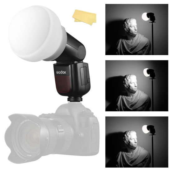 Picture of Godox AK-R22 Dome Diffuser, Flash Diffuser Modifier Compatible for Godox V1 Flash Series/AD100Pro Speedlite, Use with Godox H200R Round Flash Head for AD200/AD200Pro Monolight