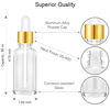 Picture of 24 Pack 2 Oz Glass Eye Dropper Bottles Clear, 60 ml Empty Tincture Dropper Bottle with droppers, 1 Extra Cap, 2 Plastic Funnels, 2 Pipettes & 48 stickers for DIY Essential Oils, Body Oil, Beauty Oil