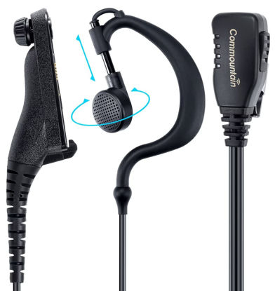 Picture of commountain APX 6000 XPR 7550e Earpiece with Mic Compatible for Motorola Radios APX 8000, APX 7000, APX 4000, XPR 7350e, XPR 7550, XPR 7580e, APX6000, APX8000, XPR7550, XPR7550e, Earhook Headset