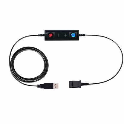 Picture of TruVoice USB A to QD Adapter Cable Compatible with Any Plantronics or TruVoice Wired Headset with a QD. Cable Includes Volume Control and Mute Functionality