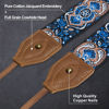 Picture of Padwa Lifestyle Classic Camera Strap - 2" Wide Vintage Soft Embroidered Crazy Horse Leather Cowhide Head Camera Straps for All DSLR Cameras, Great Gift for Men & Women Photographers(Elegant Blue)