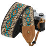 Picture of Padwa Lifestyle Classic Camera Strap - 2" Wide Vintage Soft Embroidered Crazy Horse Leather Cowhide Head Camera Straps for All DSLR Cameras, Great Gift for Men & Women Photographers(Mystery Rhombus)