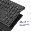 Picture of Rechargeable Wireless Keyboard, Jelly Comb 2.4GHz Full Size Ultra Slim Keyboard for Computer/Desktop/PC/Laptop/Surface/Windows OS (Black)