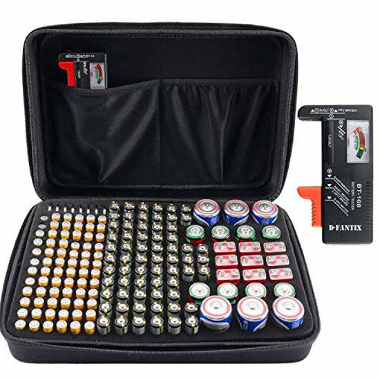 Battery Storage Organizer Case with Removable Tester for AAA AA 9V C D  Batteries