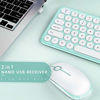 Picture of Wireless Keyboard and Mouse Combo, Jelly Comb 2.4GHz Ultra Thin Ergonomic Keyboard Mouse Combo Set with Round Keys for Windows, Laptop, PC, Desktop, Computer and Notebook (Mint Green & White)