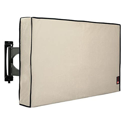 Picture of Outdoor Waterproof and Weatherproof TV Cover for 46 to 48 inch Outside Flat Screen TV - Cover Size 44.5''W x 27.5''H x 5.5''D - Beige
