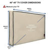 Picture of Outdoor Waterproof and Weatherproof TV Cover for 46 to 48 inch Outside Flat Screen TV - Cover Size 44.5''W x 27.5''H x 5.5''D - Beige