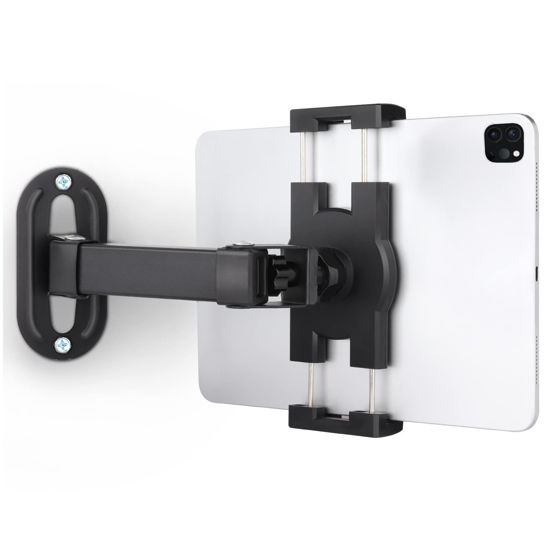 Picture of Mippko Tablet Wall Mount Holder for 7~12.9 inch Tablets iPad/Samsung Tab/Nexus/LG G Pads/e-Reader/Switch, 360°Rotation Clamp 180°Flexible Adjustable Metal Arm Mount