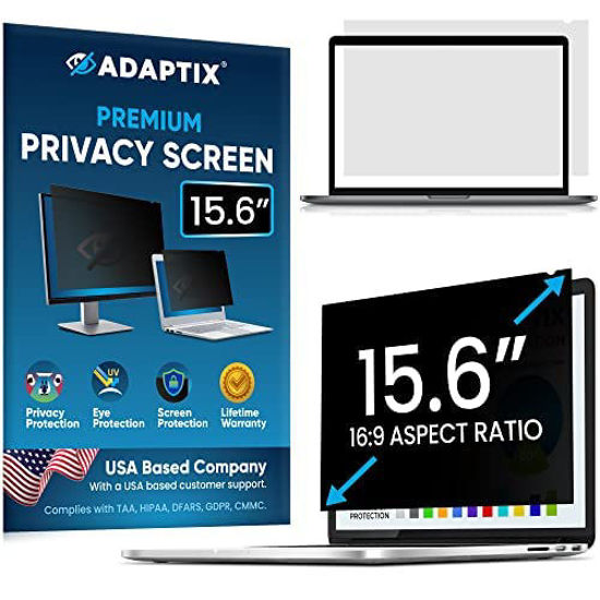 Picture of Adaptix Laptop Privacy Screen 15.6” - Information Protection Privacy Filter for Laptop - Anti-Glare, Anti-Scratch, Blocks 96% UV - Matte or Gloss Finish Privacy Screen Protector - 16:9 (APF15.6W9)