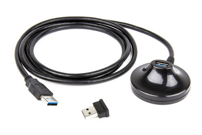 Picture of USB Fingerprint Reader and Extension Cable Combo for Windows Hello Biometrics (Top-Facing Reader and Cable)