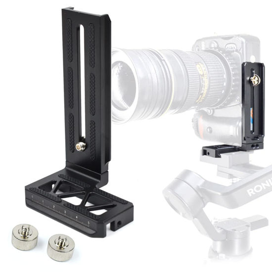 Picture of EaxanPic Aluminum L Bracket Vertical Shooting Quick Release Plate for DJI Ronin SC Gimbal Stabilizer Tripod Monopod and Camera