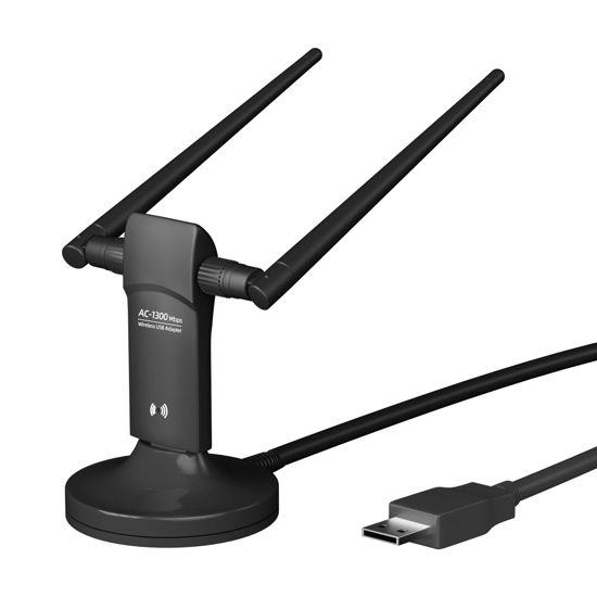 Picture of L-Link USB WiFi Adapter 1300Mbps for PC Desktop, Long Range WiFi for Laptop of Windows 11/10/8.1/8/7, USB Wireless Adapter Dual Band 2.4GHz 400Mbps + 5.8GHz 867Mbps, 5dBi High Gain Antennas, USB 3.0