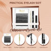 Picture of DIY Eyelash Extensions Kit, QUEWEL Lash Clusters 144 Pcs, Eyelash Clusters Golden Tweezer, Cluster Lashes Bond and Seal Waterproof, Clusters Lash Glue Remover for DIY Lash Extensions (QU02-Kit)