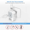 Picture of Australia Plug Adapter, TESSAN Australian Power Adaptor with 4 Outlets 3 USB Charging Ports (1 USB C), Type I Travel Plug for US to Australian New Zealand China Argentina Fiji AU, 2 Pack